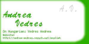 andrea vedres business card